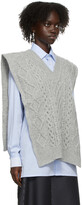 Thumbnail for your product : Maison Margiela Grey Cable Knit V-Neck Vest