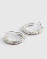 Thumbnail for your product : Witchery Women's Silver Hoop Earrings - Pave Crystal Hoops - Size One Size at The Iconic