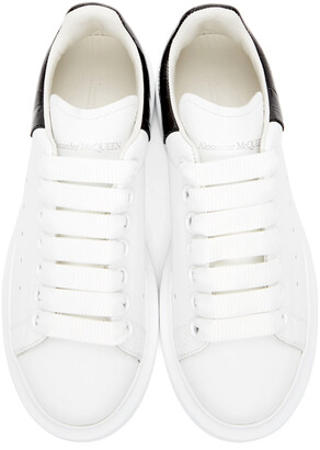 Alexander McQueen White & Black Croc Oversized Sneakers