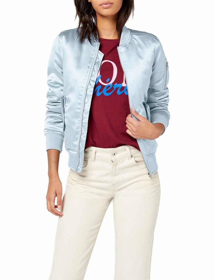 wmns hooligans satin bomber jacket