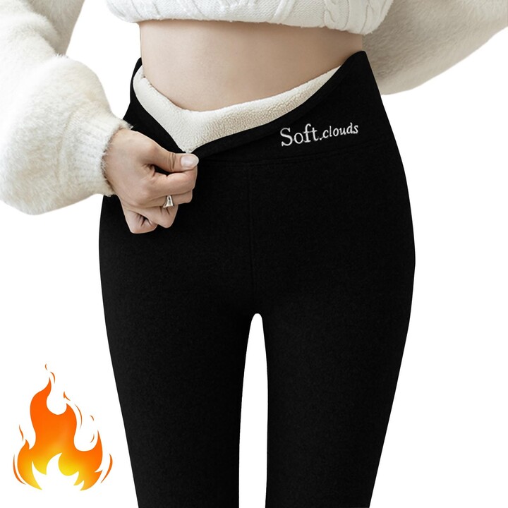 CRZ YOGA Autumn Winter Women's Thermal Fleece Lined Leggings Winter Warm  High Waist Yoga Pants Workout Tight -28 Inches