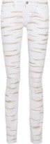Thumbnail for your product : Isabel Marant Orson Zebra embroidered twill skinny jeans