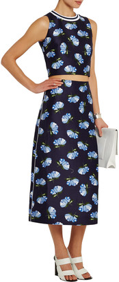 Mother of Pearl Baylis floral-print cotton-blend twill midi skirt