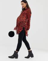 Thumbnail for your product : New Look Maternity chiffon shirt in animal print