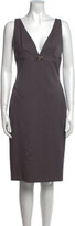Plunge Neckline Knee-Length Dress w/  
