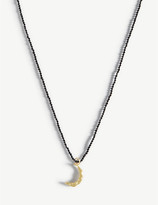 Thumbnail for your product : Hermina Athens Melies moon yellow gold-plated sterling silver and spinel stones necklace