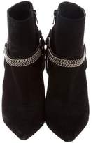 Thumbnail for your product : Saint Laurent Suede Chain-Link Booties