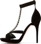 Thumbnail for your product : Alexander McQueen Black Snake Chain T-Strap Heels