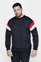Thumbnail for your product : boohoo Big And Tall Tricot Colour Block Sweater