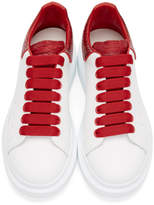 Thumbnail for your product : Alexander McQueen White and Red Python Oversized Sneakers