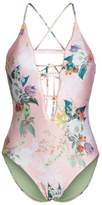 Thumbnail for your product : ISABELLA ROSE Blossoms Plunge One-Piece Swimsuit