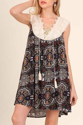 Umgee USA Crochet Neckline Dress