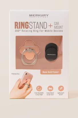 Rose Gold Flower Phone Ring & Mount