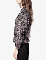 Thumbnail for your product : Zadig & Voltaire Tori devore velour animal-print tunic blouse