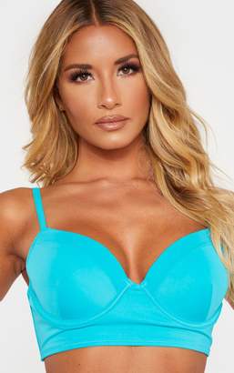 PrettyLittleThing Turquoise Mix & Match Long Line Cupped Bikini Top