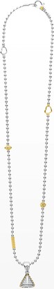 Lagos KSL Lux Diamond Silver & 18k Gold Pyramid Pendant Necklace
