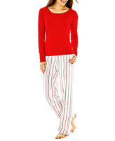Thumbnail for your product : Liz Claiborne Long-Sleeve Shirt and Flannel Pants Pajama Set - Tall