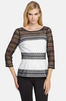 Thumbnail for your product : Catherine Malandrino Colorblock Lace Top