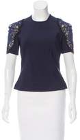 Thumbnail for your product : Yigal Azrouel Embroidered Cold-Shoulder Top w/ Tags