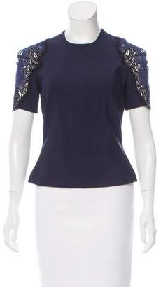 Yigal Azrouel Embroidered Cold-Shoulder Top w/ Tags