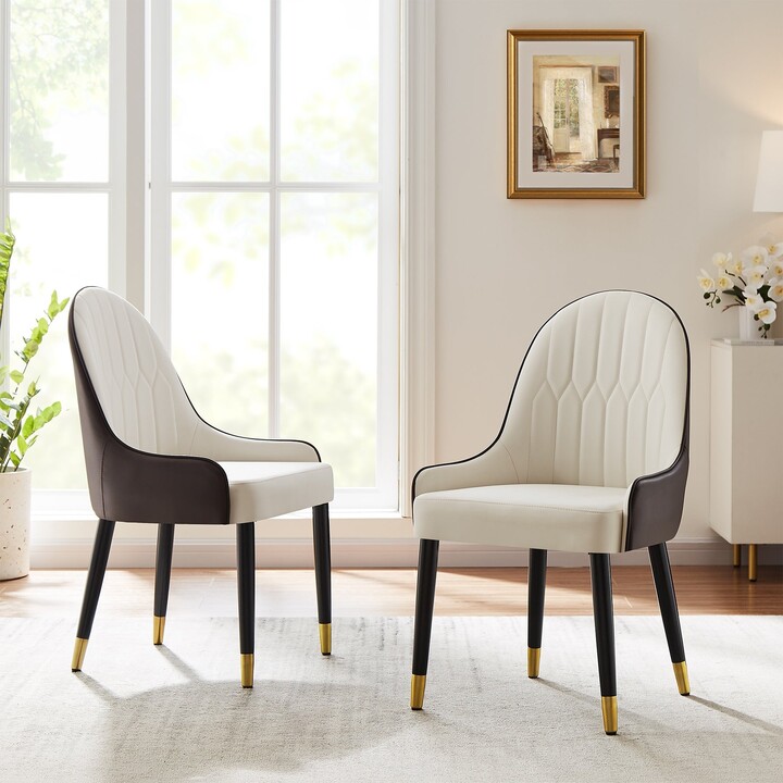 Set of 2/4/6 Elegant Design Modern White Leather Dining Chairs Furniture✓ 