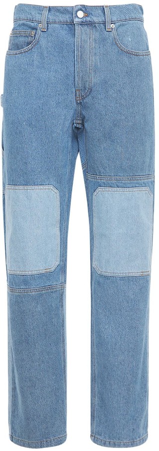 mens jeans patchwork