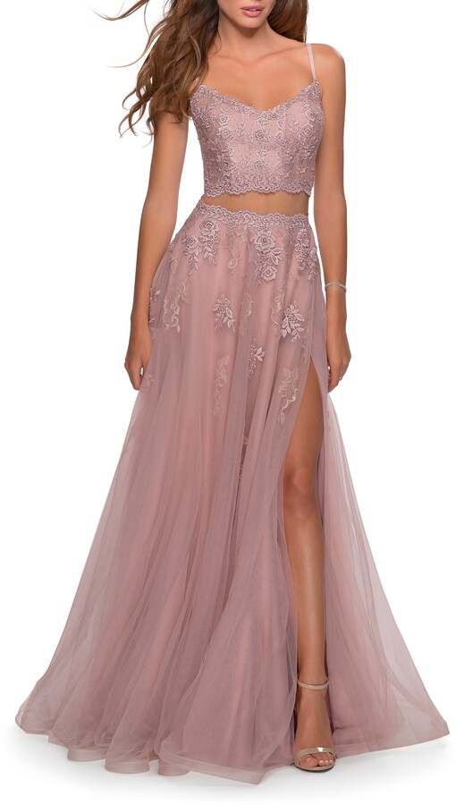 two piece evening gown