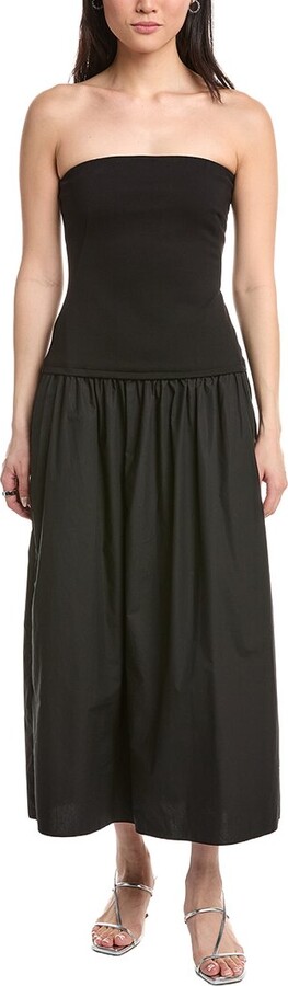 Rag & Bone Irina Mixed Media Strapless Midi Dress