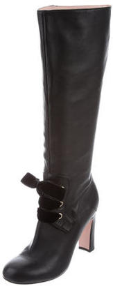 RED Valentino Round-Toe Knee-High Boots