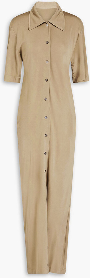 BITE Studios Open-back jersey maxi shirt dress