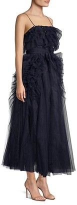 BCBGMAXAZRIA Eve Swarovski Crystal Embellished Tea-Length Dress