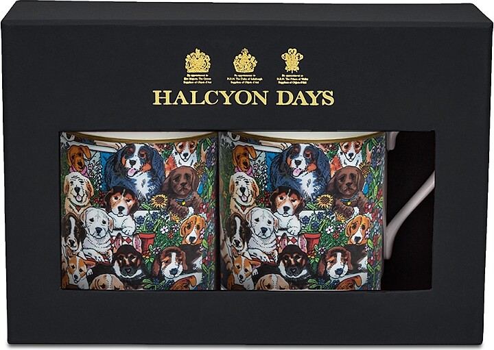 Halcyon Days Dogs Leave Pawprints Mugs, Set of 2