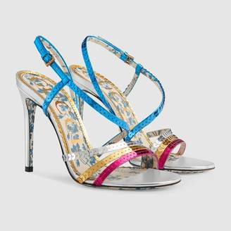 Gucci Metallic leather sandal with sequins