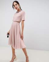 Thumbnail for your product : ASOS Tall DESIGN Tall midi dress with 3D embellished neckline