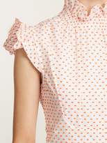 Thumbnail for your product : Teija Teija - Dot Flocked Cotton Top - Womens - Orange White