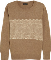 Thumbnail for your product : J.Crew Needle-punched lace fine-knit sweater