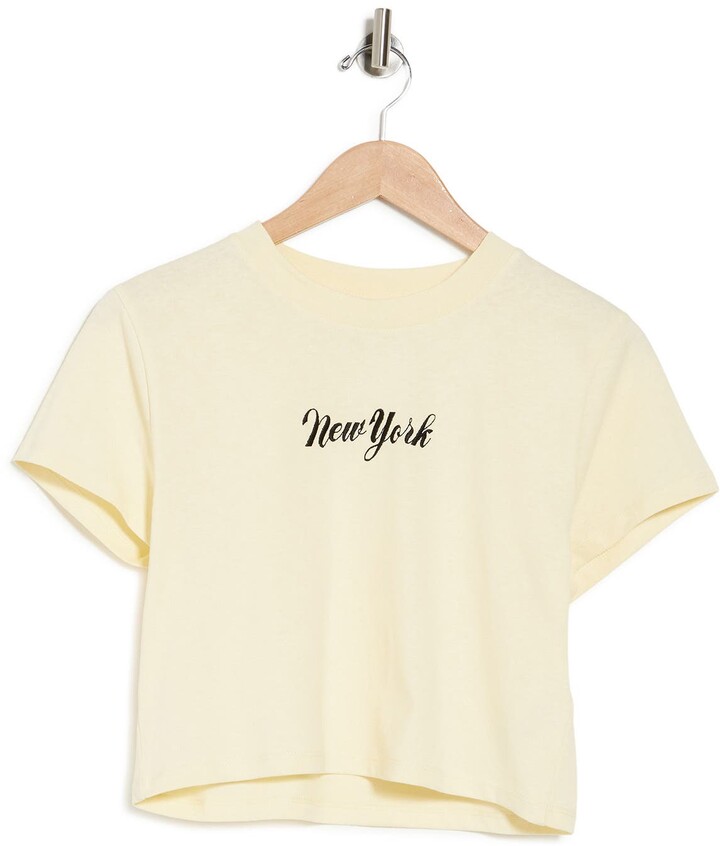 Topshop Embroidered New York Crop T-Shirt - ShopStyle