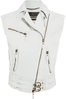 Roberto Cavalli Textured-Leather Vest