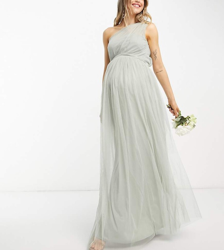 Anaya Maternity Anaya With Love Maternity Bridesmaid tulle one shoulder