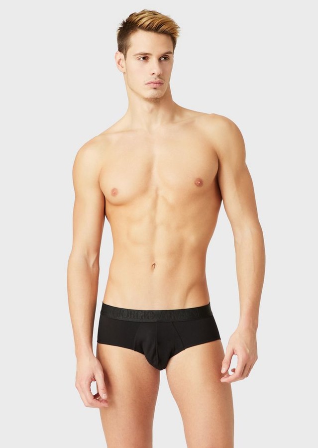Stretch Jersey Briefs With Logo Band 