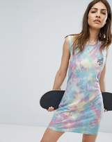 Thumbnail for your product : Santa Cruz Sleeveless Tank Dress With Dot Back Print In Tie Dye