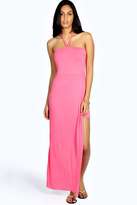 Thumbnail for your product : boohoo Frankie Bandeau Split Side Maxi Dress
