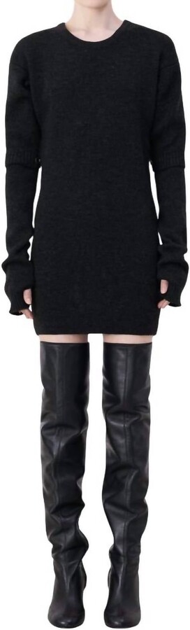 Lemaire Dress With Detachable Sleeves In Dark Espresso