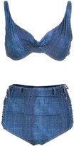 Thumbnail for your product : AMIR SLAMA High Waist Denim Bikini Set