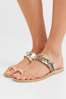 Thumbnail for your product : Ancient Greek Sandals Thraki Embellished Canvas And Leather Sandals - Silver
