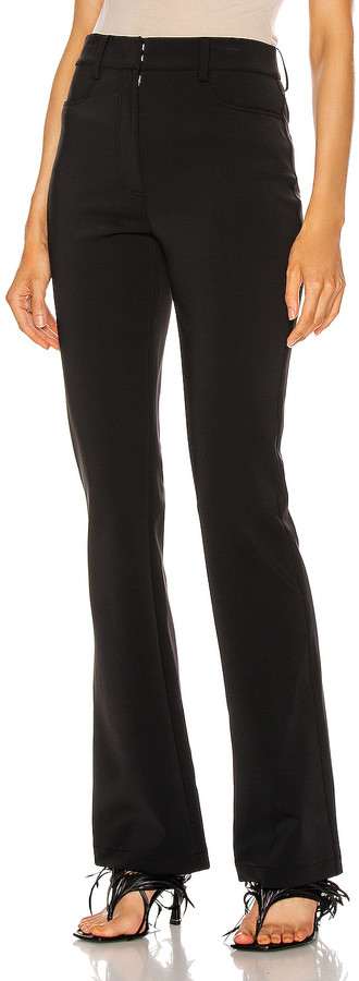 black flare leg trousers