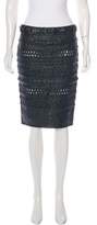 Thumbnail for your product : Alexandre Vauthier Woven Leather Skirt w/ Tags