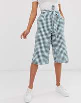 Thumbnail for your product : Pimkie gingham cropped pants in multi