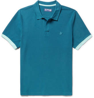 Vilebrequin Palatin Contrast-Tipped Cotton-Pique Polo Shirt - Men - Blue