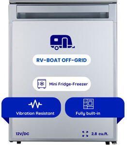 Equator Advanced Appliances Equator 12v/dc Mini-fridge Freezer 2.8cf Silver For Rv Boat Off-grid+ac / Dc Adapter
